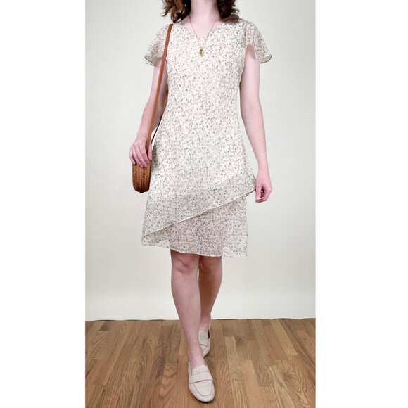 Vintage Floral Mini Midi Dress Dainty Romantic Summer Sun Handmade Euro Sundress - Picture 4 of 6